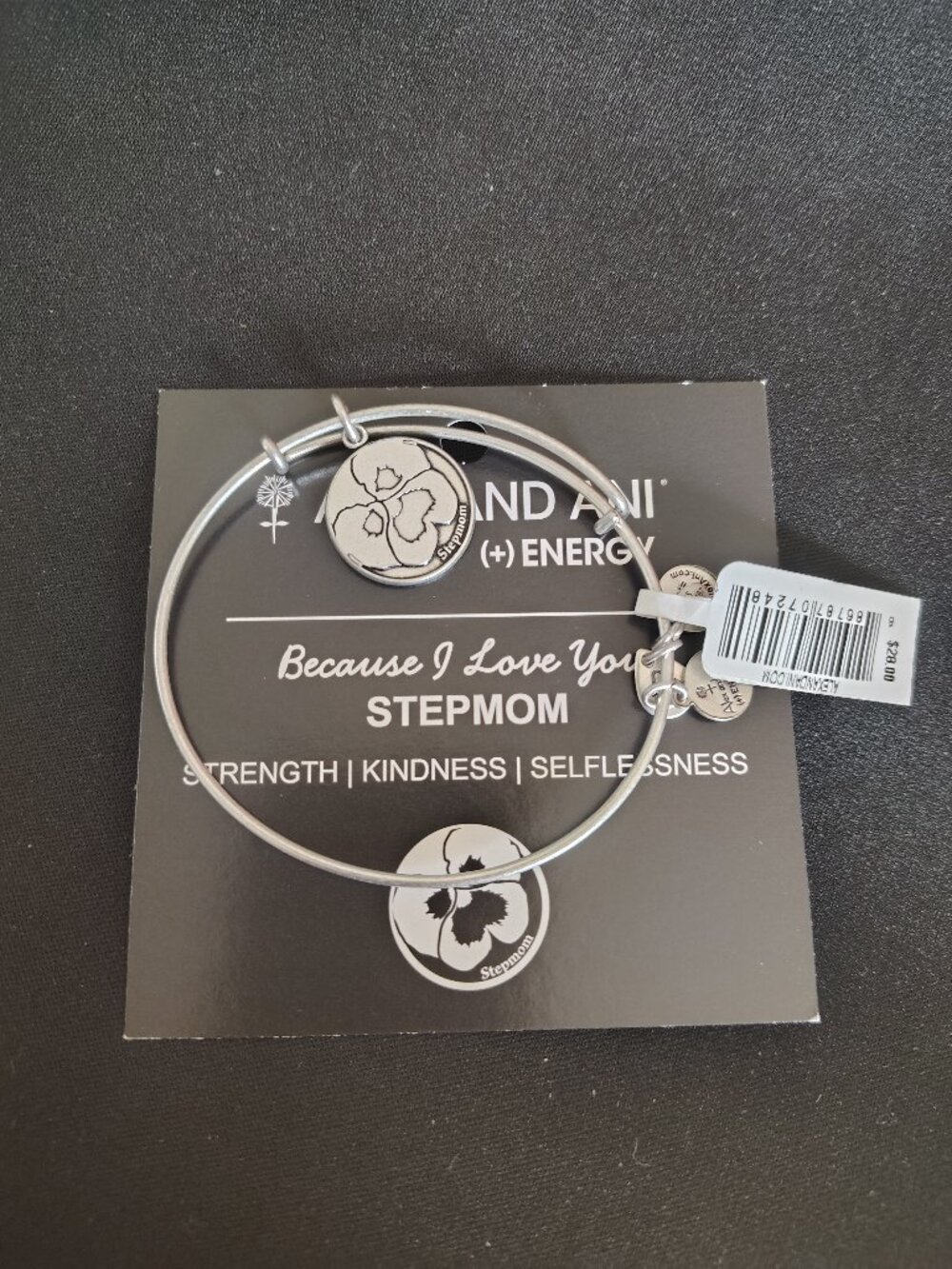 NWT Alex and Ani Stepmom Silver Bangle #845